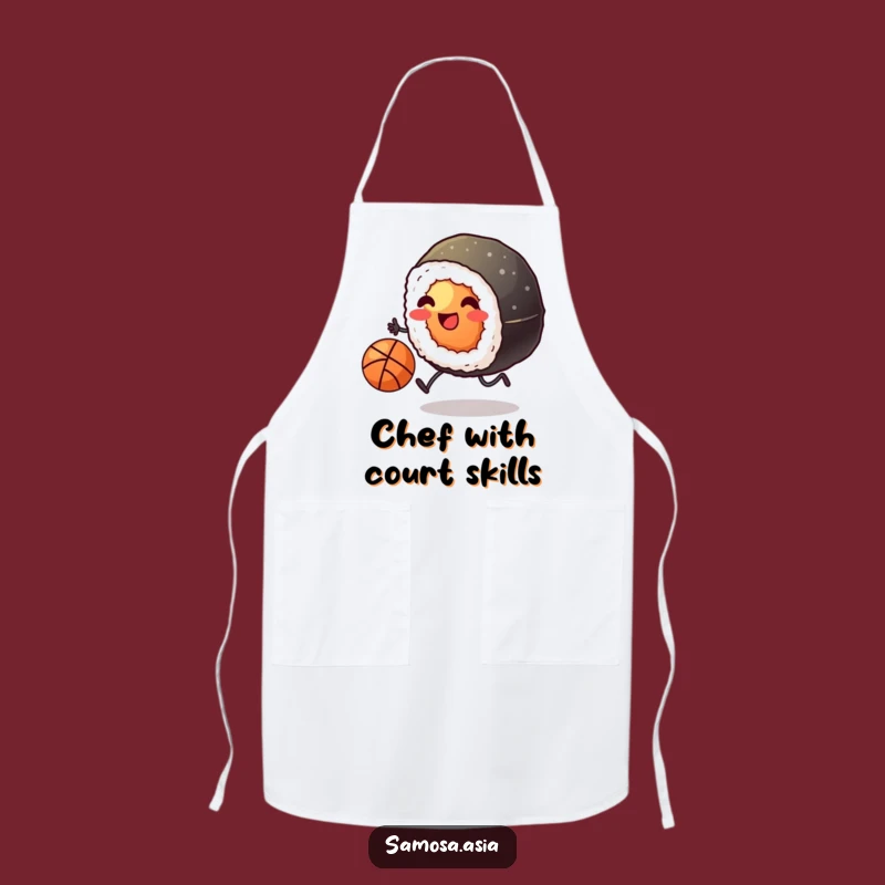 Funny Sushi Basketball Apron: Kicking Roll Chef Wear, Hilarious Kitchen Fun