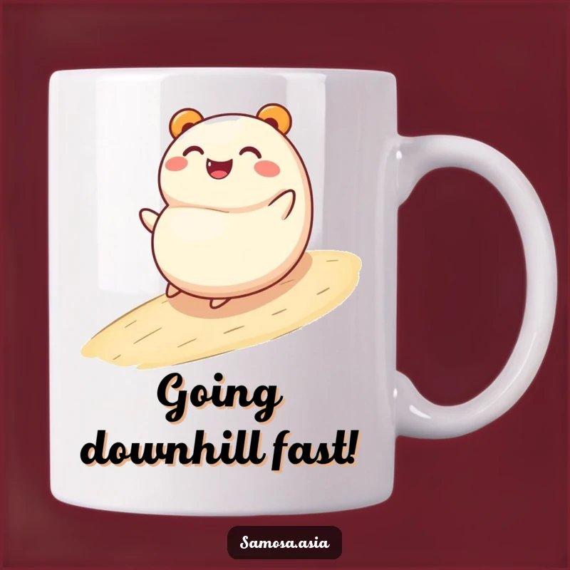 Funny Bao Bun Rolling Downhill Mug - Hilarious Cartoon Character Gift