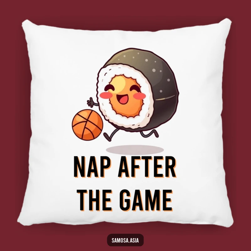 Funny Sushi Basketball Pillow: Kicking Roll Cushion, Hilarious Comfort