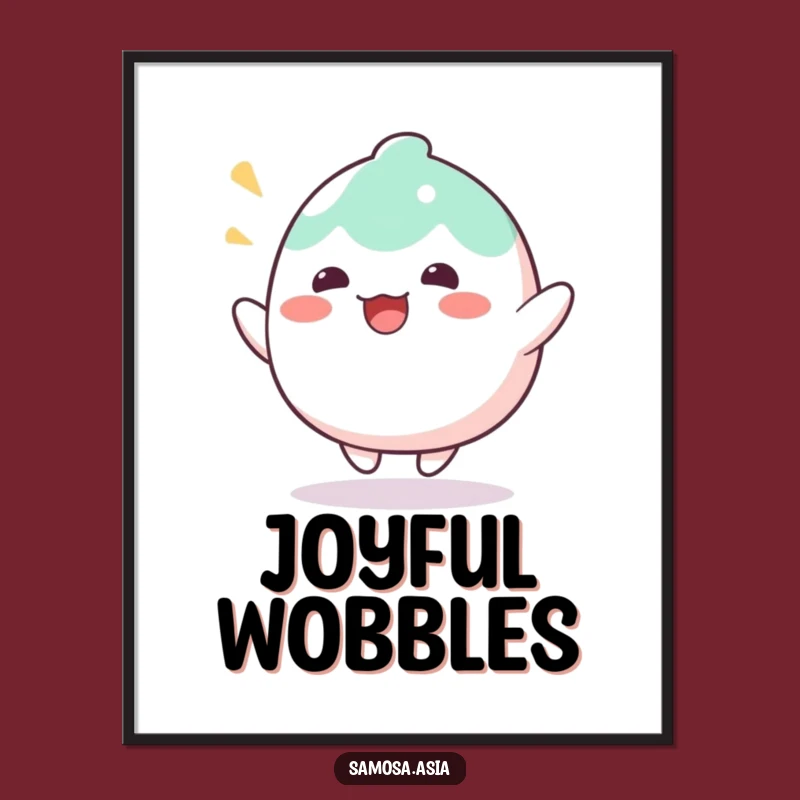 Funny Mochi Bounce Digital Print - Cute Food Wall Art Funny Decor, Perfect Funny Gift