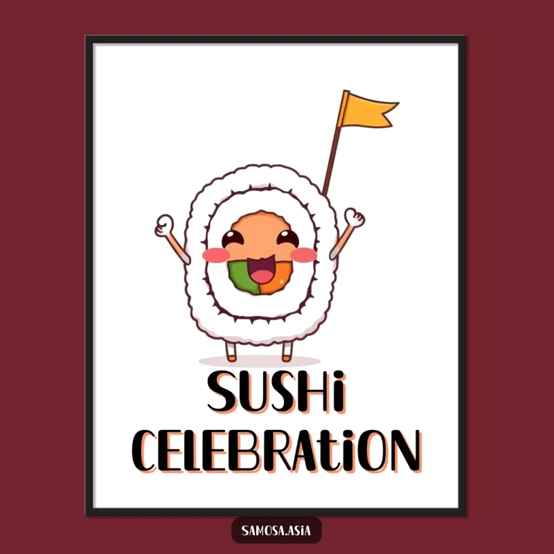 Funny Sushi Roll Digital Print - Foodie Wall Art Funny Decor, Perfect Funny Gift