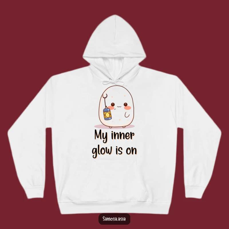 Cozy Funny Onigiri Lantern Hoodie - Sweet & Shy Character Comfort