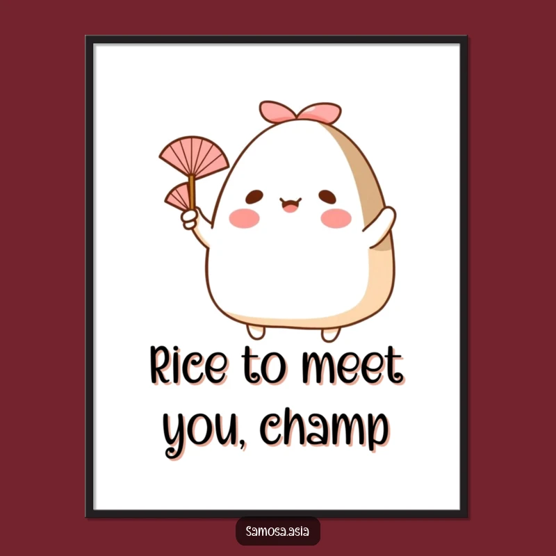 Free Printable Wall Art: Funny Onigiri Fan - Quirky Downloadable Decor