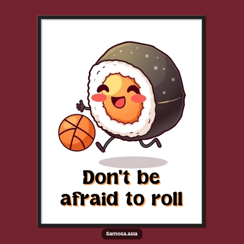 Funny Wall Art: Sushi Baller Free Printable, Kicking Action, Downloadable Decor