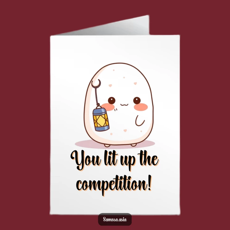 Free Printable Congrats Card: Shy Onigiri Lantern - Charming Downloadable Surprise